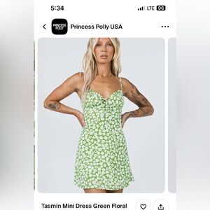 Mini green and white floral dress